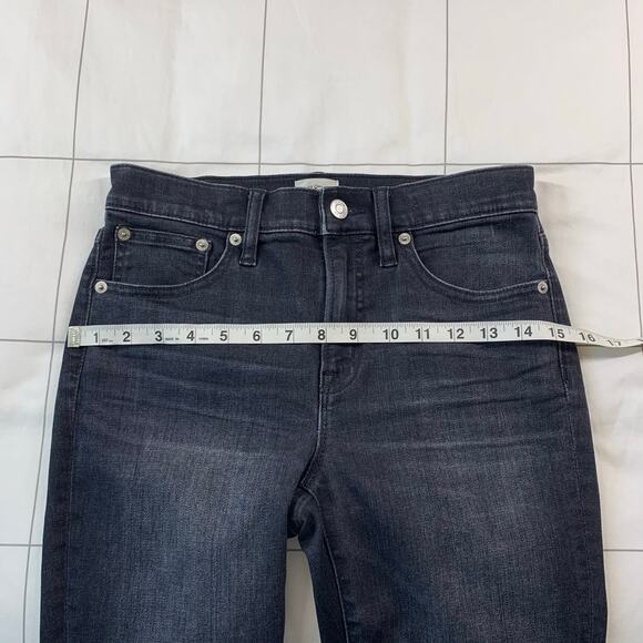 J. Crew Jeans Womens 26 Black 9” Toothpick High Rise Charcoal Wash Stretch - Picture 8 of 10